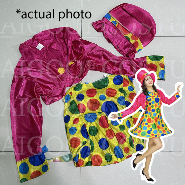 Circus Clown Costume for Women Carnival Cosplay for Adult Female