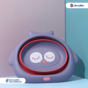 Ember Lipat Bayi 3.8 Liter Silikon Tebal Karakter Owl Baskom Mandi Portable Travel Serbaguna