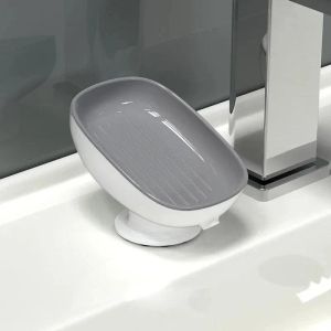 Adjustable Suction Cup Anti Slip Soap Holder Soap Box Hole-free Soap Box Water-draining Household Soap Dish