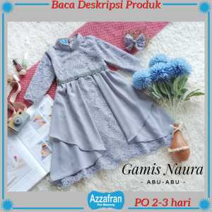 Gamis Naura | Baju Brokat Couple Anak Perempuan dan Dewasa | Seragam Lebaran Brukat Terbaru Murah