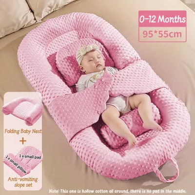Baby Nest Baby Bed Set For Newborn Anti-startle Slope Mat Portable Crib Bed Anti-pressure Foldable Baby Bedding