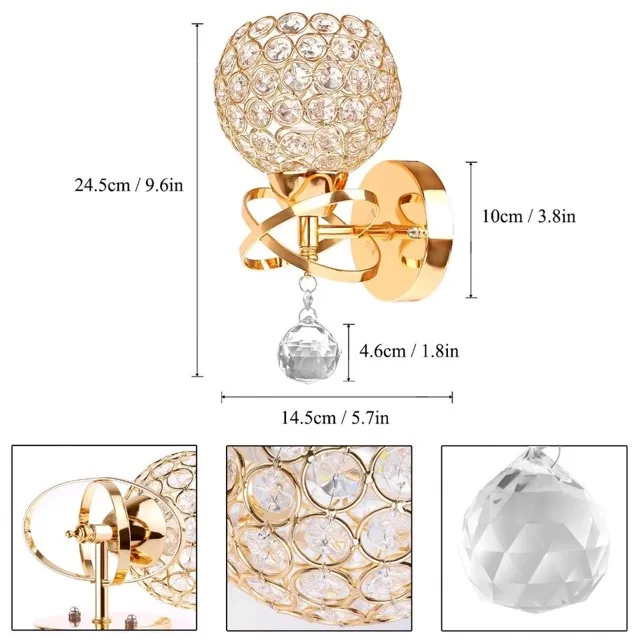 Cystal Wall Light Raya Luxury Home Wall light Wall Lamp E27 Bulb Modern ...