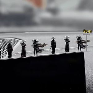 PLLEWY Cartoon Design Mini Swordsman Figure Decorative Miniature Cartoon Statue Ornament  Ancient Style Ornament Car Interior