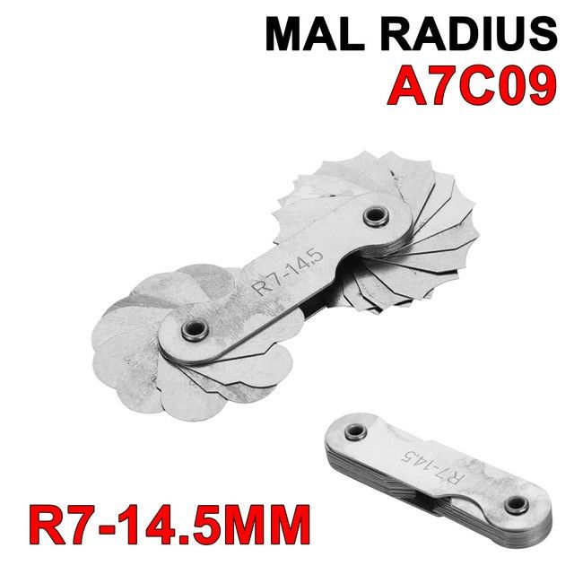 Mal Radius R7-14.5 Gauge Fillet Alat Pengukur Radius Inside Outside