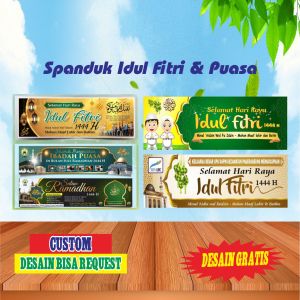 Spanduk Banner Ucapan Puasa Ramadhan Idul Fitri Custom