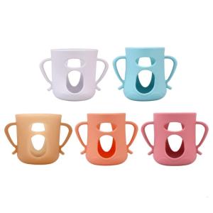 5Pcs Silicone Protective Sleeves for Beiqin Glass Baby Bottles Anti Drop Shockproof Cover With Easy Grip Handle