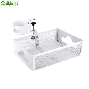 Under Desk Storage Rack Under Desk Drawer Organizer 360 Degree Rotation Drink Holder Under Desk Storage Shelf for Cable