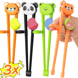 Cartoon Bear Frog Chopsticks for Baby Silicone Learing CHopstics Anti Slip Eating Holder Kids Training Tableware Food Sticks