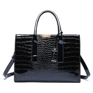 Women Trendy Crocodile Pattern Tote Bag Sling Bag Women Handbag