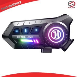 【Alloet】 Bluetooth Motorcycle Helmet Headset with Noise Reduction Microphone for Safe Communication
