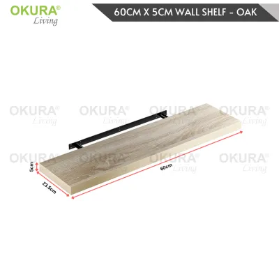 OKURA Sky Floating Wall Shelve Home Living 60cm (5cm Thickness) Rak Hiasan Dinding