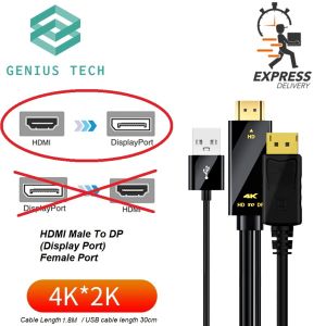 [SG SELLER] 4K HDMI To DP Display port Converter Cable HDMI To DP Male To Female Adapter Cable