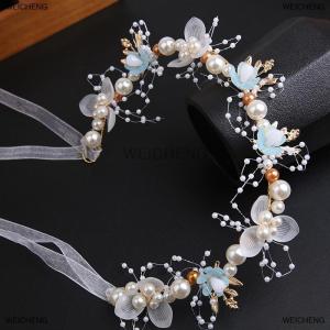 [COD] WEICHENG Golden Leaf Headband Flower Garland Headband Crown Sweet European Wedding Dress Childrens Headpiece