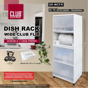 DISH RACK CLUB RAK PIRING PLASTIK KACA WIDE FLIP NEO RATTAN [CLBBOX]