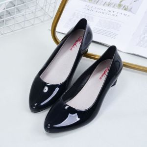 [Free Shipping] WomenS New Style Sandals Chunky Heel Shoes Shallow-Toe Elegant High Heels Summer Business Pointed-Toe Crystal Work Shoes