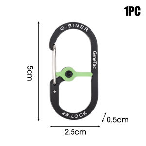 20Pcs Small Locking Carabiner Clip Black D Rings Mini Clip Camping Hiking Outdoor Use Backpacking Traveling Quick Hanging Buckle Climbing Tool