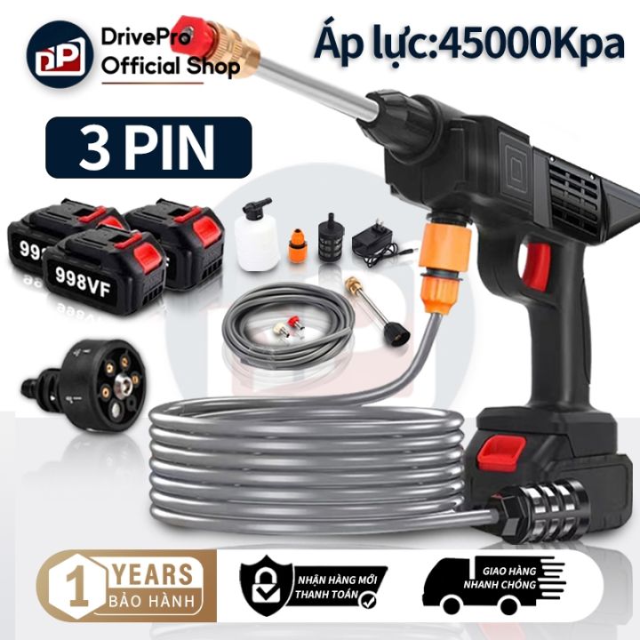 Súng rửa xe pin cầm tay áp lực cao - Máy xịt rửa mini dùng cho ô tô, xe ...