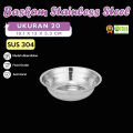 Baskom Stainless Steel 8 Ukuran 14 16 18 20 22 24 26 28 CM SUS 304 Mangkok Stainless Steel Tebal Anti Karat Serbaguna Tahan Gores. 