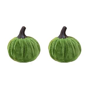 Harvest Flocking Pumpkin Decoration for Seasonal Mantles Window Displays Thanksgiving Desktop Centerpieces