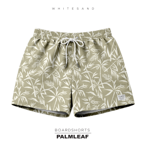 กางเกงว่ายน้ำผู้ชาย ลาย Palm Leaf | WhiteSand Men Boardshorts | แห้งเร็ว ใส่เที่ยวทะเล ว่ายน้ำได้