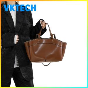 Women Tote Bag Large Capacity Soft PU Leather Shoulder Handheld Tote for Daily Use in Black and Brown