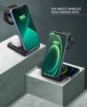 Wireless Charging Station,3 in 1 Fast Charging Station,Wireless Charger Stand for iPhone 15/14/13/12/11 Pro Max/X/Xs Max/8/8 Plus, AirPods 3/2/pro, iWatch Series 8/7/6/5/SE/4/3/2. 