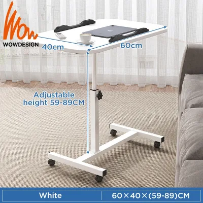 Adjustable Height Table Sofa Side Table Meja Laptop Bedside Table Computer Desk With Wheels Portable Table Study Table Foldable Table Meja baca