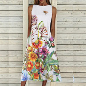 ganze011 Summer Floral Printed Dresses Elegant Hem Dresses Floral Printed Dresses