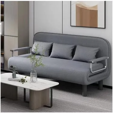 【COD】65CM Grey Simple Folding Sofa Bed Apartment Small Family Simple Reclining Chair Single Folding Sofa Bed 2023 Dropshopping