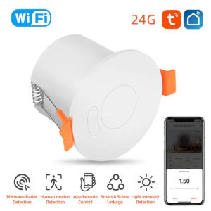 Công Tắc Cảm Ứng Chuyển Động Radar Vi Sóng 24G Lắp Trần WIFI Điều Khiển Qua Điện Thoại