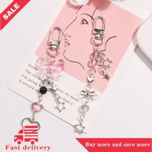 [COD]Flash Delivery Goth Phone Charm Bow Heart Star Keychain Pendant Kawaii Key Chain Bag Phone Chain Cute Accessory For Girls Women Jewelry