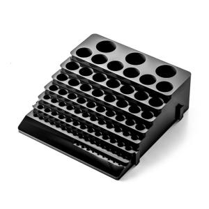 Black 85 Holes Tool Storage Box for Drill Bits and Milling Cutter Holder Rack Multipurpose Tool Dispenser Organizers