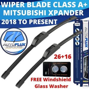 AutoFlux Wiper Blade Class A+ Mitsubishi Xpander 2018 to Present FREE Windshield Glass Washer 26+16