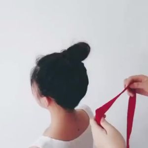 ที่คาดผมผ้าชีฟองสีแดงสไตล์จีนโบราณสำหรับผม เครื่องประดับผม มงกุฎ ที่คาดผม ชุดแต่งกาย เครื่องประดับผม