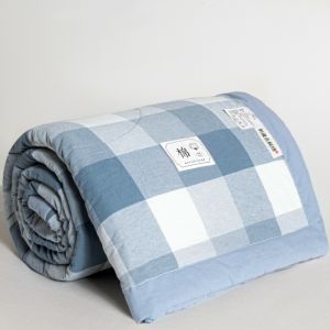 ผ้านวมระบายอากาศสำหรับฤดูร้อนนุ่มเป็นมิตรต่อผิวผ้านวมเครื่องปรับอากาศสไตล์ลายสก๊อตลายทางแบบง่าย