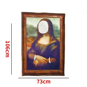 Adult Mona Lisa Halloween Cosplay Costume Funny Wearable Painting Photo Prop Fits 140-180cm