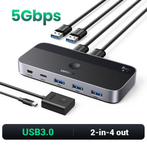 UGREEN 2 in 4 out Shared Switcher 4K 60Hz 5GbpsDual Simultaneous Display for laptop PS5 Switch
