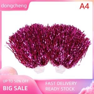 dongcheng 2Pcs Double Hole Finger Ring Handle Style Cheerleading Pom Poms Cheer Balls For Hand Dance Women Girl Kids Pompoms Accessories