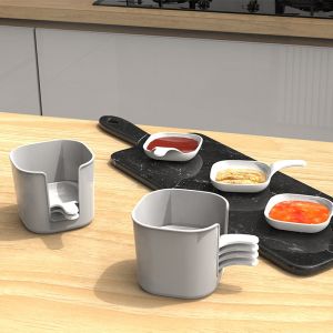 6pcs/set Sauce Dish Seasoning Dipping Dish Hot Pot Seasoning Dipping Plate Snack container Kitchen