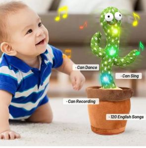Dancing Toy Cactus Repeats Electronic Plush Toy 120 Songs Rechargeable with Lighting Singing Keimav
