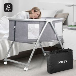 Prego Baby Luna Portable Baby Bassinet Foldable Bed Side Crib With Mosquito Net