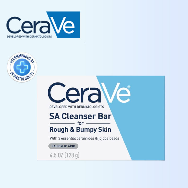 CeraVe SA Cleanser Bar for Rough & Bumpy Skin soapfree bar provides
