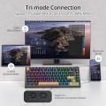 400PRO 75% Wireless Creamy Mechanical Keyboard Black, Gasket Hot Swappable RGB Gaming Keyboard, Bluetooth/2.4GHz/USB-C Thocky Keyboard with Pre-lubed Cream Grey Switches (82 Black). 