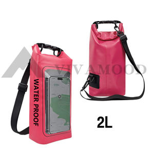 VM. 2L/5L กระเป๋ากันน้ำ PVC กระเป๋าใส่โทรศัพท์มือถือ 2-In-1 กระเป๋าเมสเซนเจอร์ วัสดุตาข่ายชายหาด กระเป๋ากีฬา