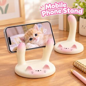 Home&Life.8 Phone Stand Cute Cat Tail Design Desk Mobile Holder Cartoon Decor Compact Portable Gift