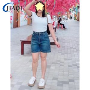 JIAQI กางเกงยีนส์ ขาสั้นผ้ายืด เอวสูง เก็บทรง ใส่สบาย แต่งจีบหน้า-หลัง แฟชั่นสไตล์เกาหลีแบบลำลอง S-5XL  🕊️ยินดีต้อนรับสู่ห้างสรรพสินค้า JIAQI MALL  🕊️ เราเป็นร้านขายเสื้อผ้าขนาดใหญ่ในท้องถิ่นที่มีระบบห่วงโซ่อุปทานที่สมบูรณ์และคลังผลิตภัณฑ์ที่ครอบคลุม🏡เ