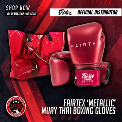 [SG Official Retail] Fairtex Precious Metallic Boxing / Muay Thai Gloves (Garnet Red) by MTBS