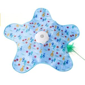 Interactive Motion Sensor Cat Toy USB Rechargeable Squeaky Moving Feather Kitten Toy