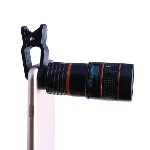 Universal Clip 8X Magnifier Optical Zoom Telescope Camera Lens Lazada