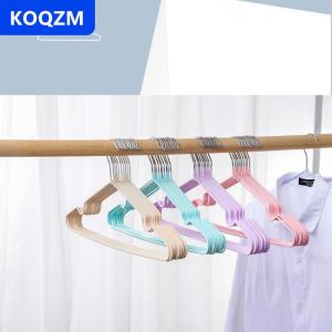 [COD] KOQZM Móc áo dày hộ gia đình traceless đơn giản móc áo kim loại người lớn trẻ em với không trượt notch móc áo